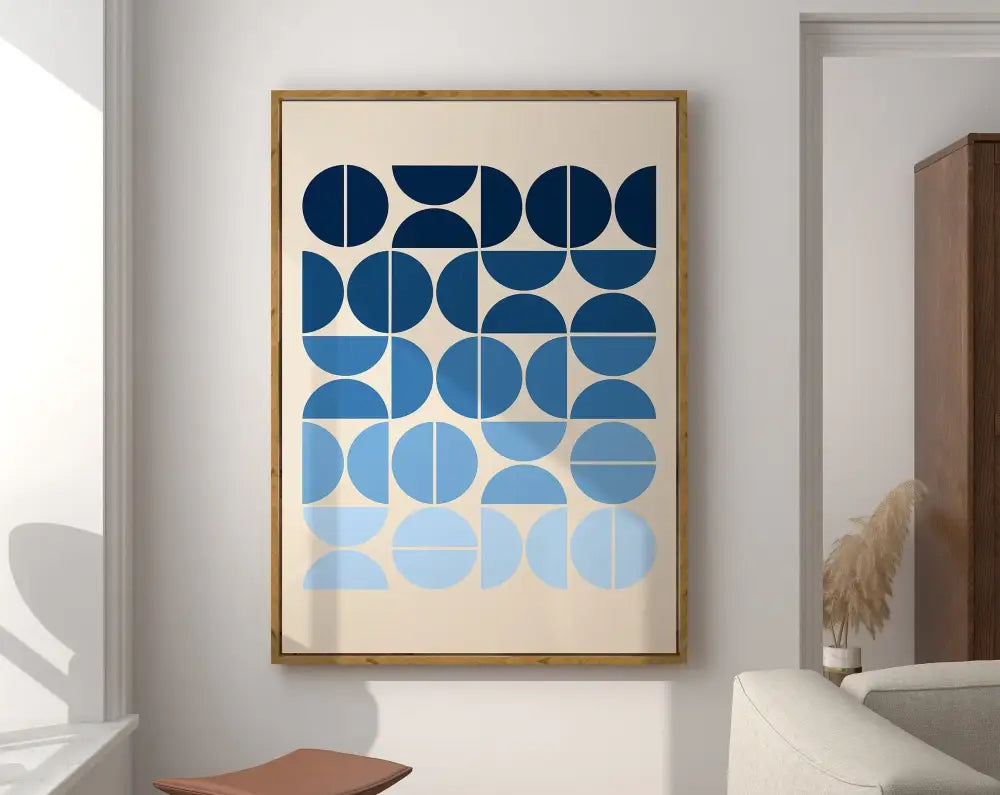 Bauhaus purple & green geometric canvas poster living room decor