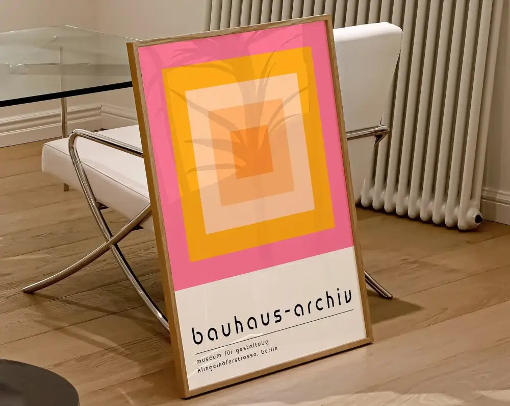 Bauhaus purple & green geometric canvas poster living room decor