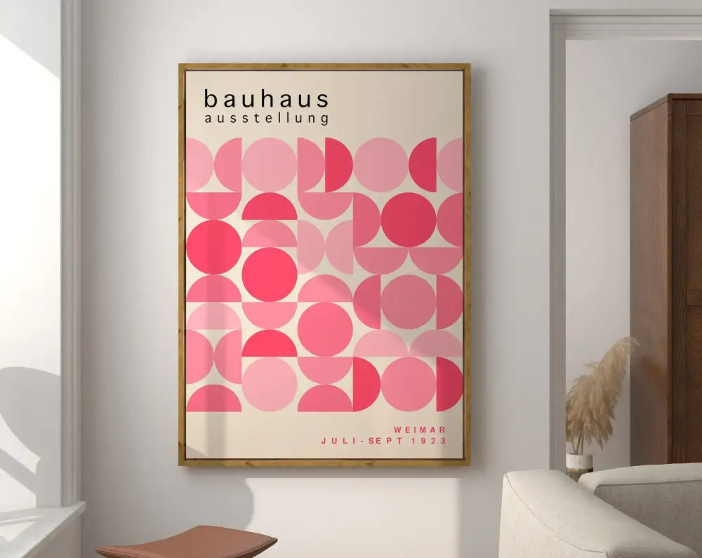 Bauhaus purple & green geometric canvas poster living room decor