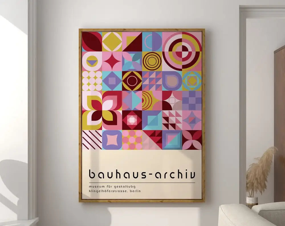DecorBites™ Geometric Bauhaus Canvas Print for Modern Home