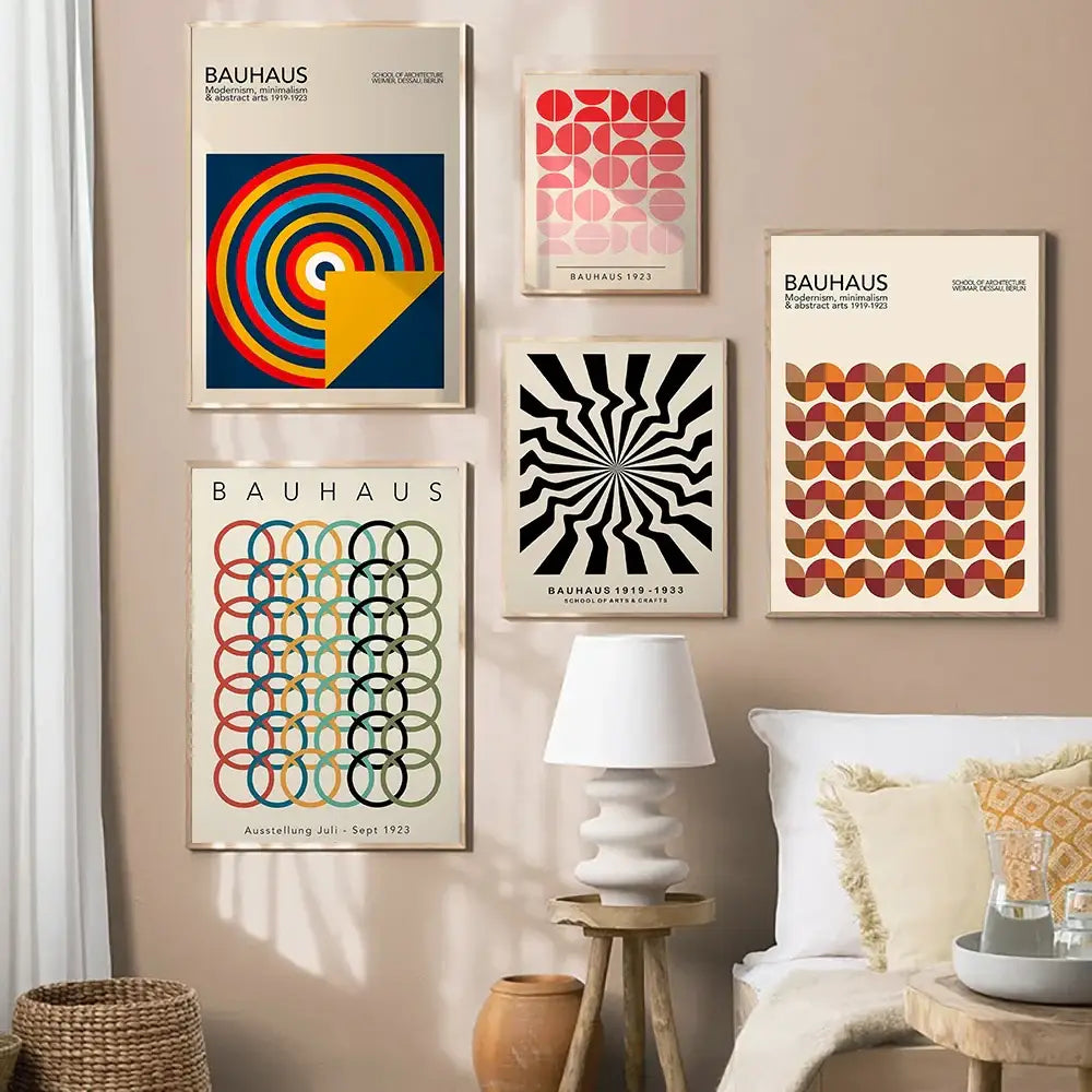 DecorBites™ Geometric Mid Century Canvas Wall Art