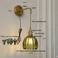 DecorBites™ Glass Adjustable LED Wall Lamp with Pull Chain Switch, Modern Nordic Design