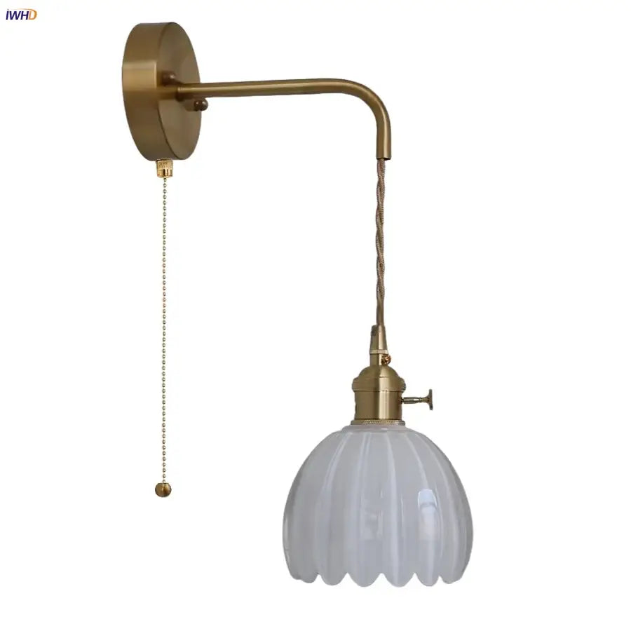 DecorBites™ Glass Adjustable LED Wall Lamp with Pull Chain Switch, Modern Nordic Design