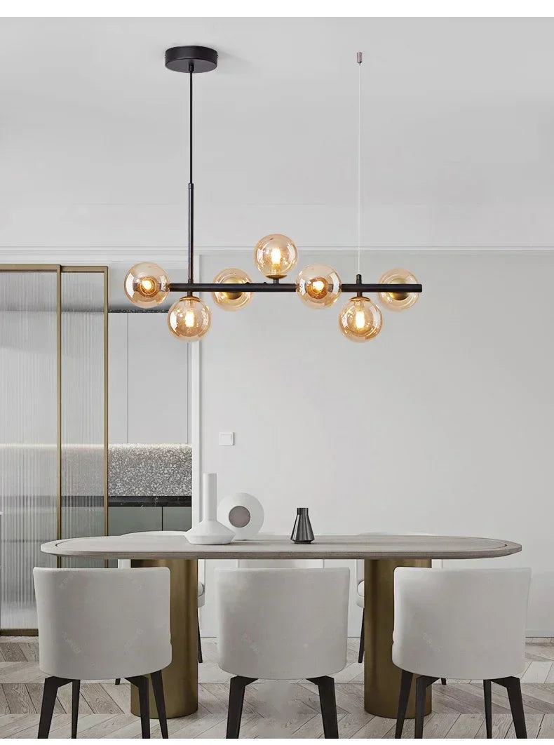 DecorBites™ Glass Ball Ceiling Chandelier for Home Lighting