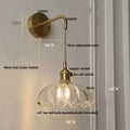 DecorBites™ Glass & Copper Green Flower LED Wall Sconce with Pull Chain