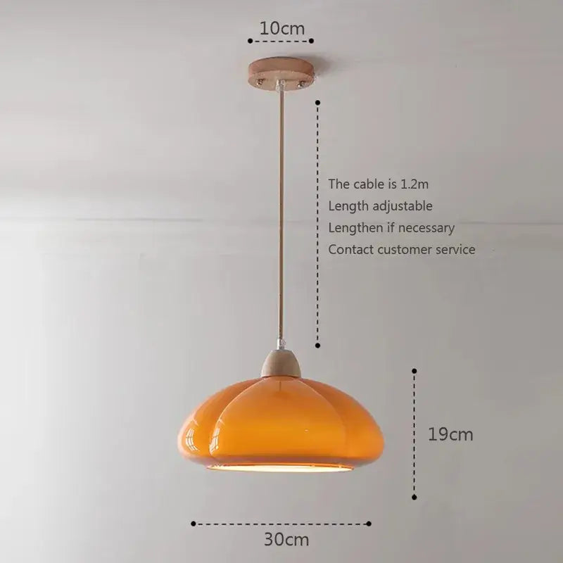 Off white & amber segmented glass pendant lamps dining room