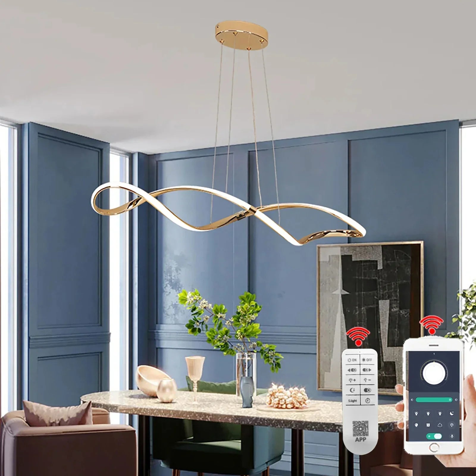 DecorBites™ Glass Pendant Lights with LED for Modern Home Decor