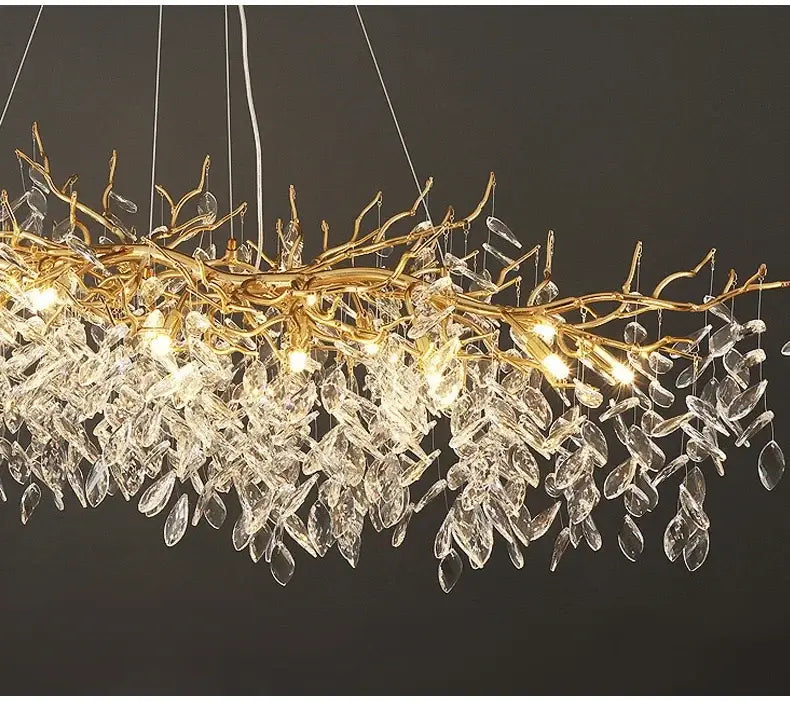DecorBites™ Gold Crystal LED Chandeliers for Home Lighting