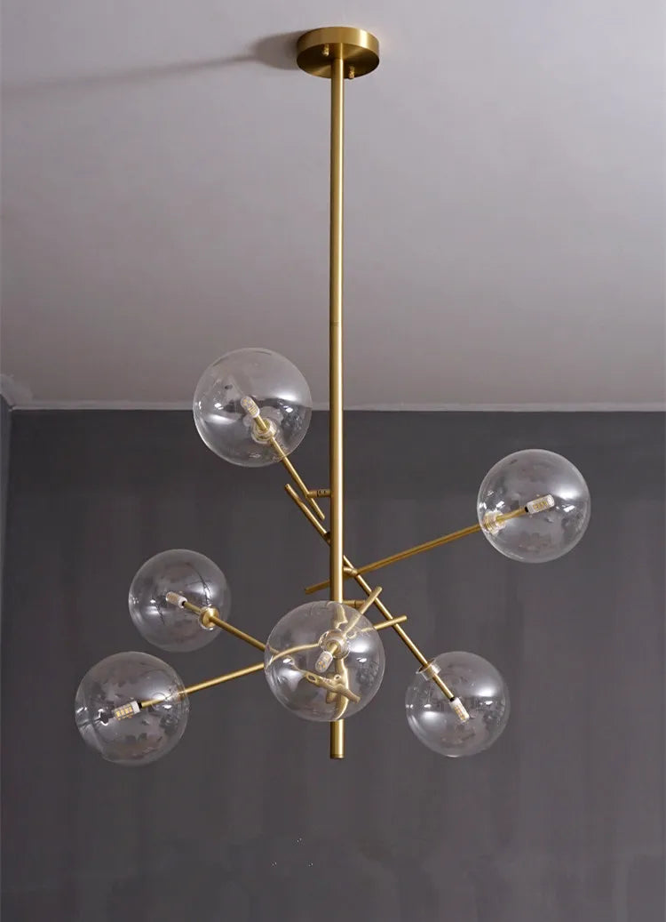 DecorBites™ Gold Glass Bubble Chandelier for Dining Room