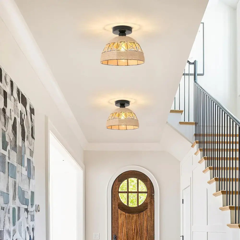 DecorBites™ Hemp Rope Ceiling Light for Home Decor
