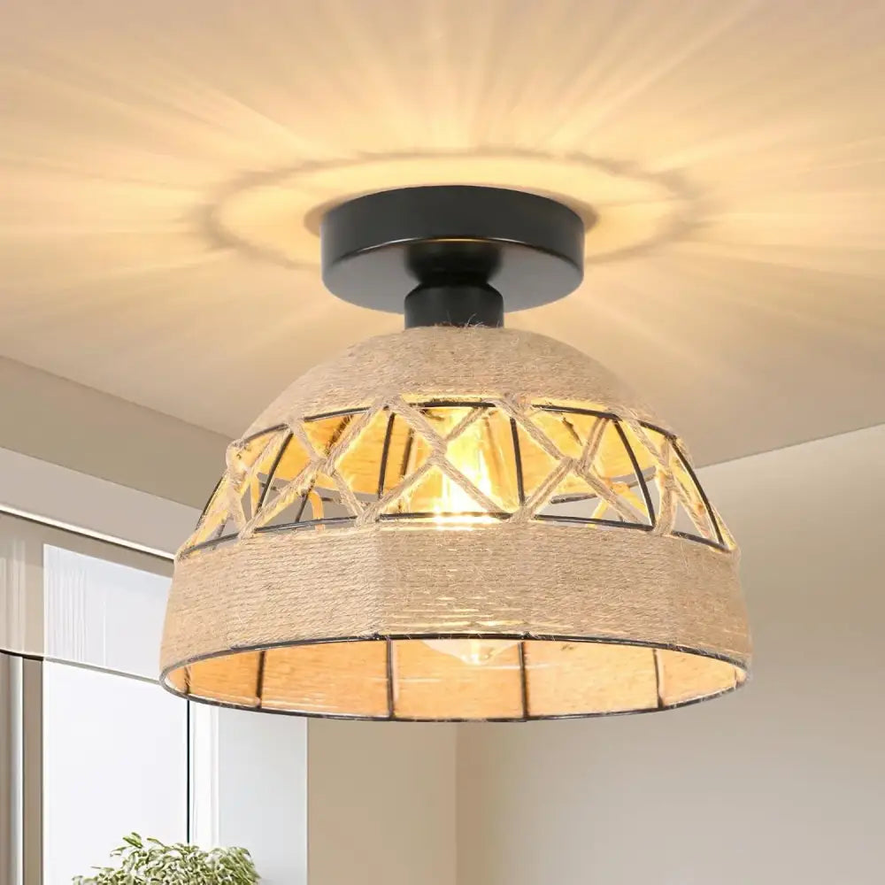 DecorBites™ Hemp Rope Ceiling Light for Home Decor