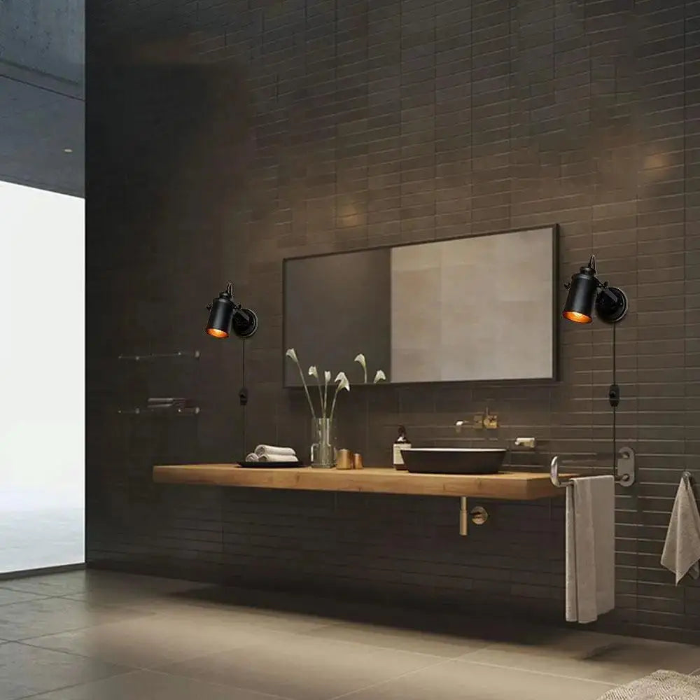 DecorBites™ Industrial Plug In Wall Sconce