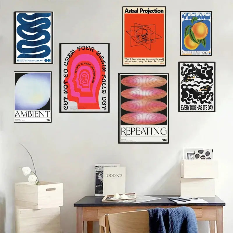 DecorBites™ Japanese Abstract Blue Wave Canvas Print