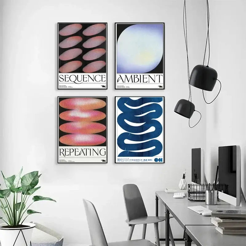 DecorBites™ Japanese Abstract Blue Wave Canvas Print