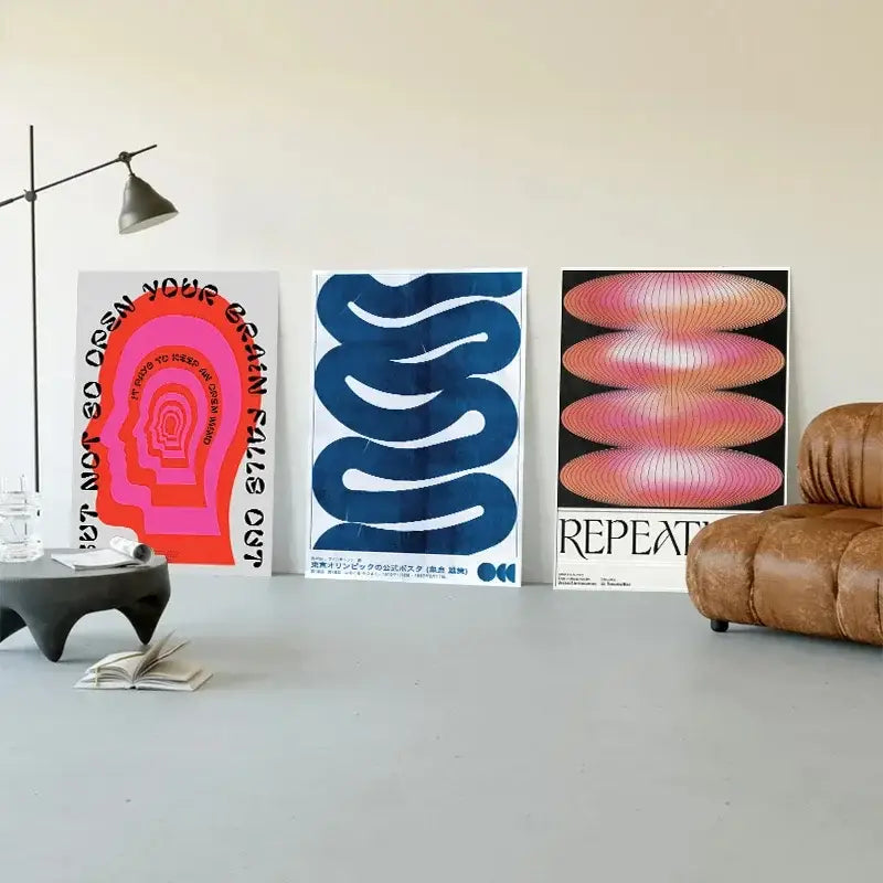 DecorBites™ Japanese Abstract Blue Wave Canvas Print