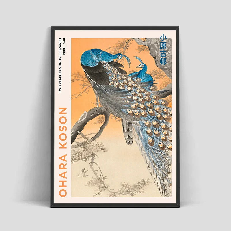 Japanese hokusai winter river art poster print living room canvas
