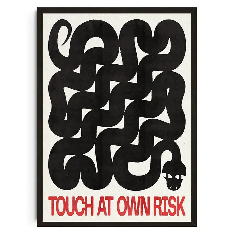Japanese koi cat abstract red snake wall art poster living room