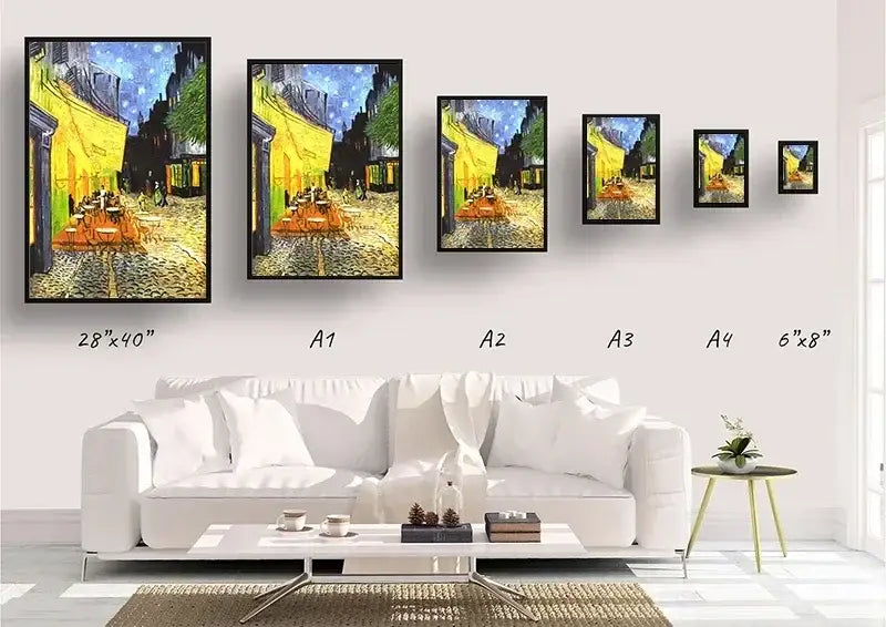 Abstract orange & green koi cat wall art poster – living room decor