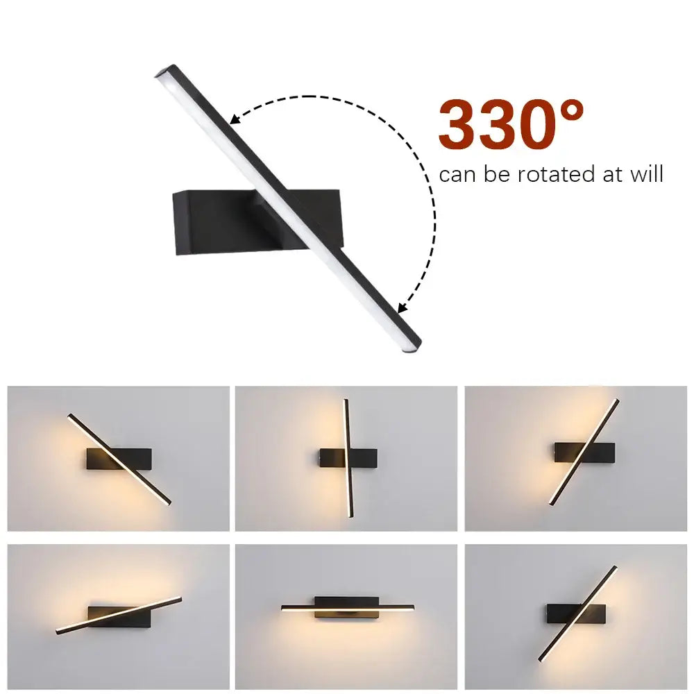 DecorBites™ Led Black Rechargeable 330 Rotated Wall Sconce
