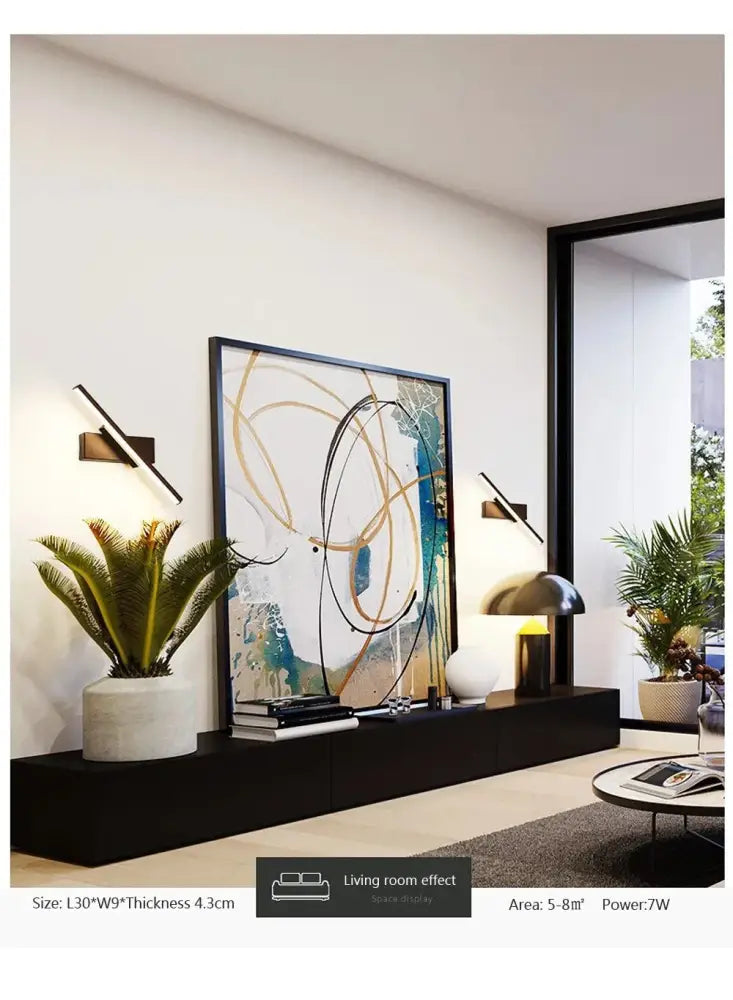 DecorBites™ Led Black Rechargeable 330 Rotated Wall Sconce