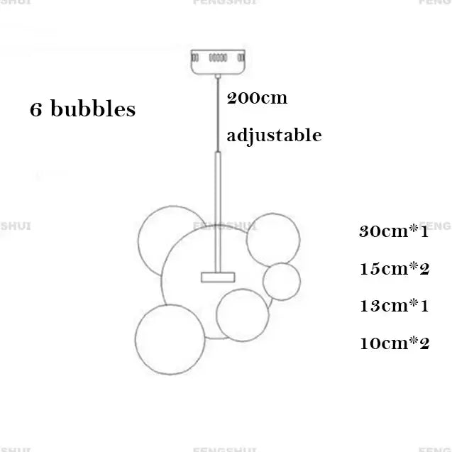 DecorBites™ LED Bubble Ball Chandelier for Home Dining