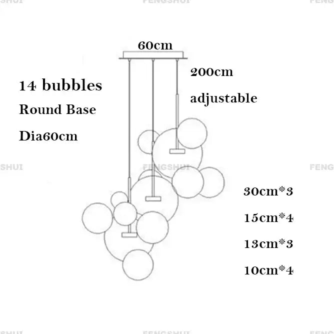 DecorBites™ LED Bubble Ball Chandelier for Home Dining