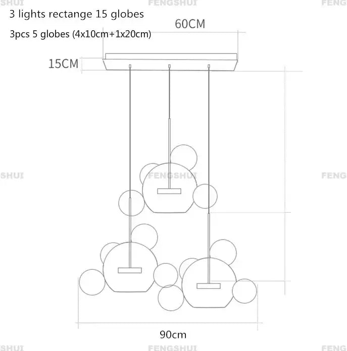 DecorBites™ LED Bubble Chandelier for Home Lighting