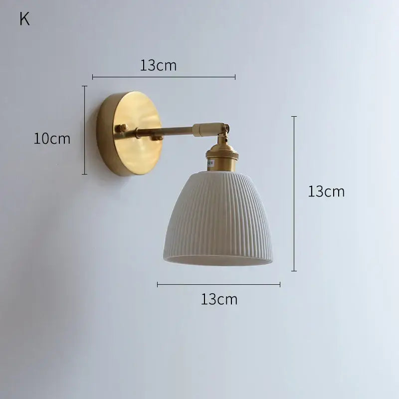 DecorBites™ LED Ceramic Wall Sconce with Knob Switch for Bedroom Bathroom Mirror Lighting