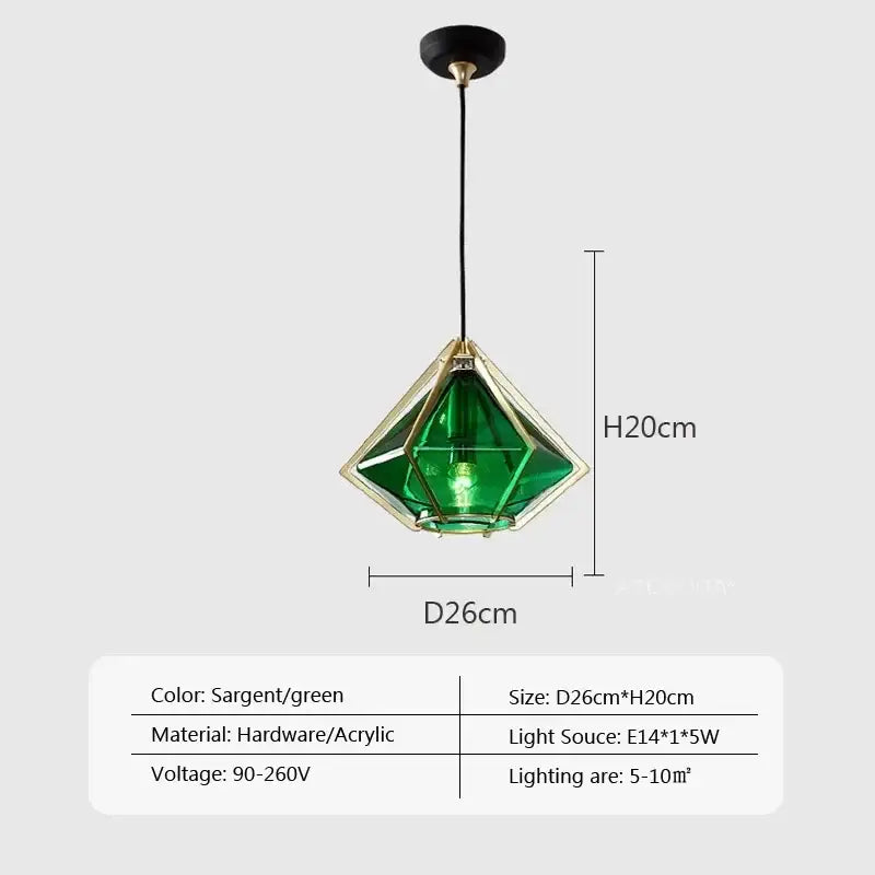 Modern gold geometric pendant light dining room led glass decorbites