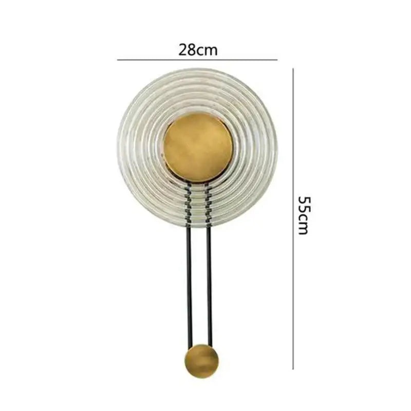 Modern gold stripe led glass wall lamp bedroom pendulum sconce