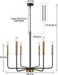 Modern black & gold led black candle chandelier living room light