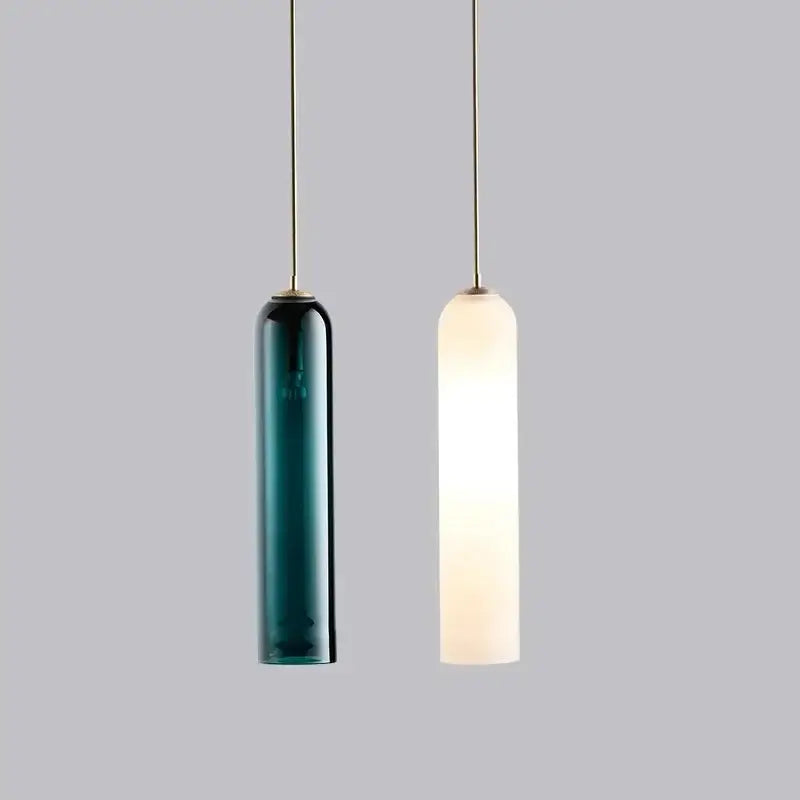 Modern dark teal led green glass pendant light kitchen lighting