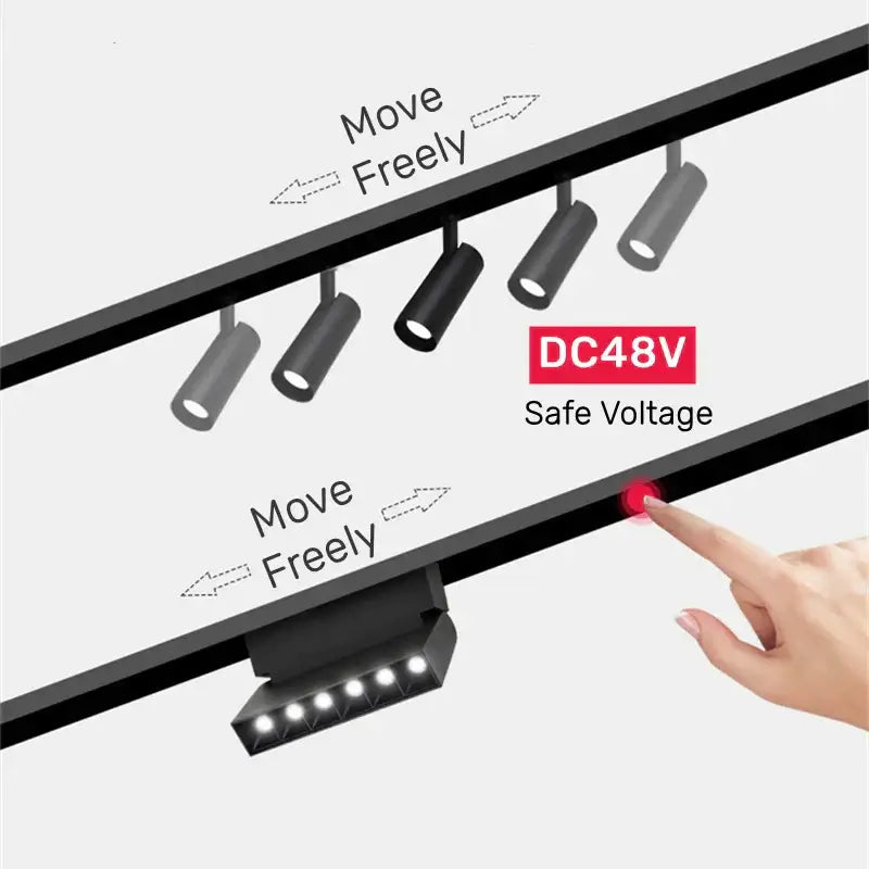DecorBites™ LED Magnetic Track Light Dimmable Bluetooth Control Grille Spot Lighting