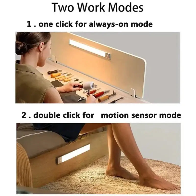 DecorBites™ LED Motion Sensor Cabinet Light: Dimmable Rechargeable Nightlight