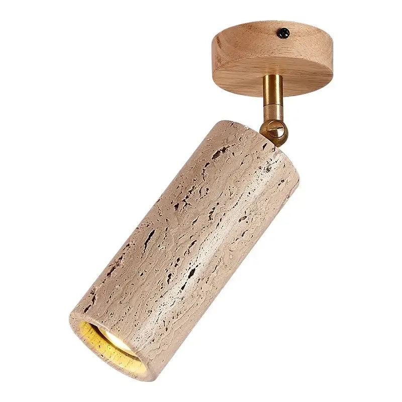Rustic beige led natural stone spotlights walnut living room light