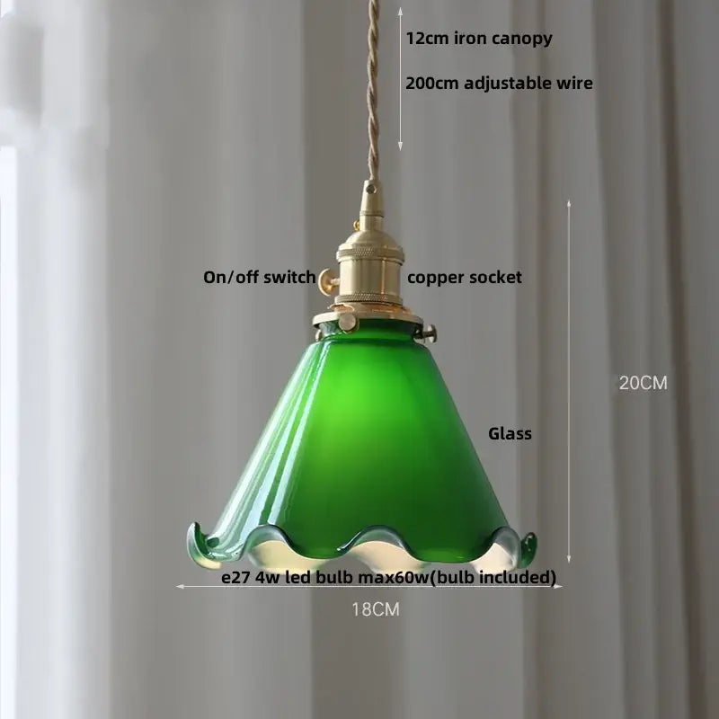 DecorBites™ LED Pendant Lamp with Adjustable Brass Knob Switch & White Glass