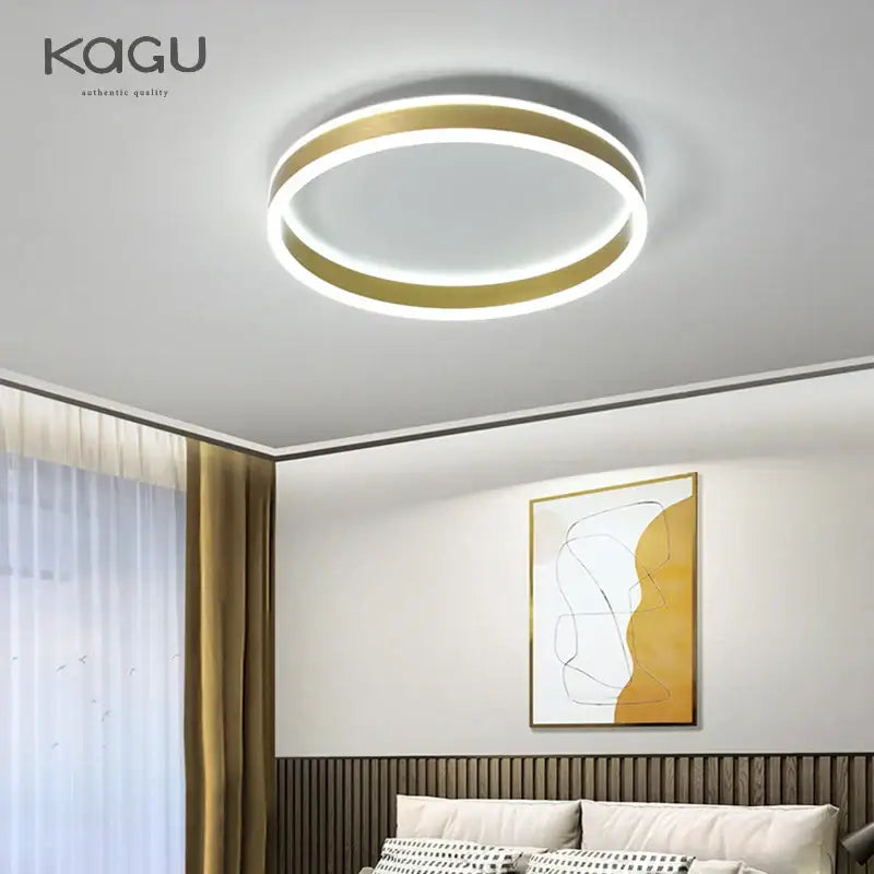 Modern black & white circular led pendant light dining room