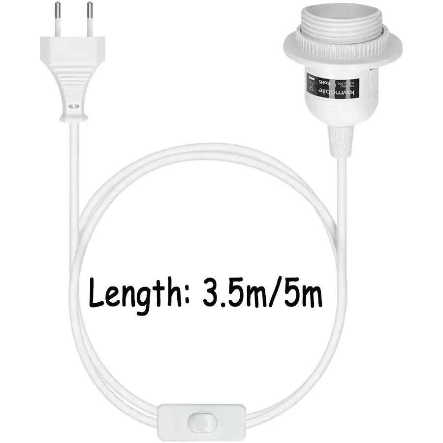 DecorBites™ LED Pendant Light Fixture with E27 Lamp Base Holder and Switch