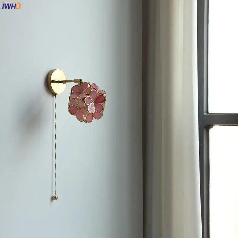 DecorBites™ LED Petal Wall Sconce Modern Nordic Style Pull Chain Switch Stair Mirror Light