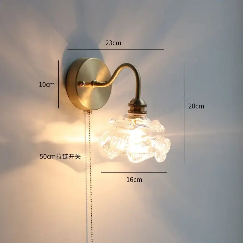 DecorBites™ LED Petal Wall Sconce Modern Nordic Style Pull Chain Switch Stair Mirror Light