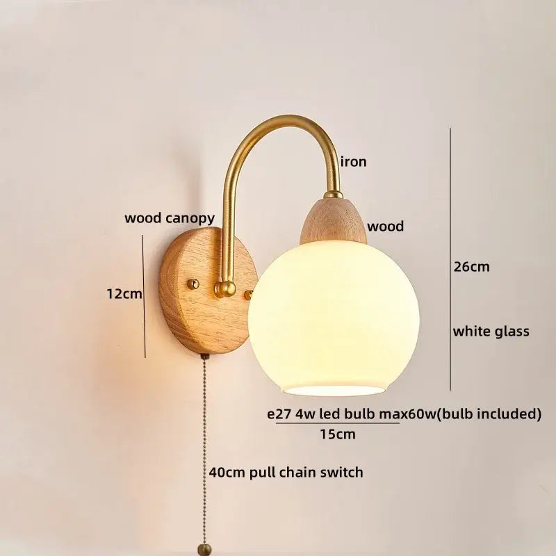 DecorBites™ LED Pull Chain Wall Lights for Bedroom Decor