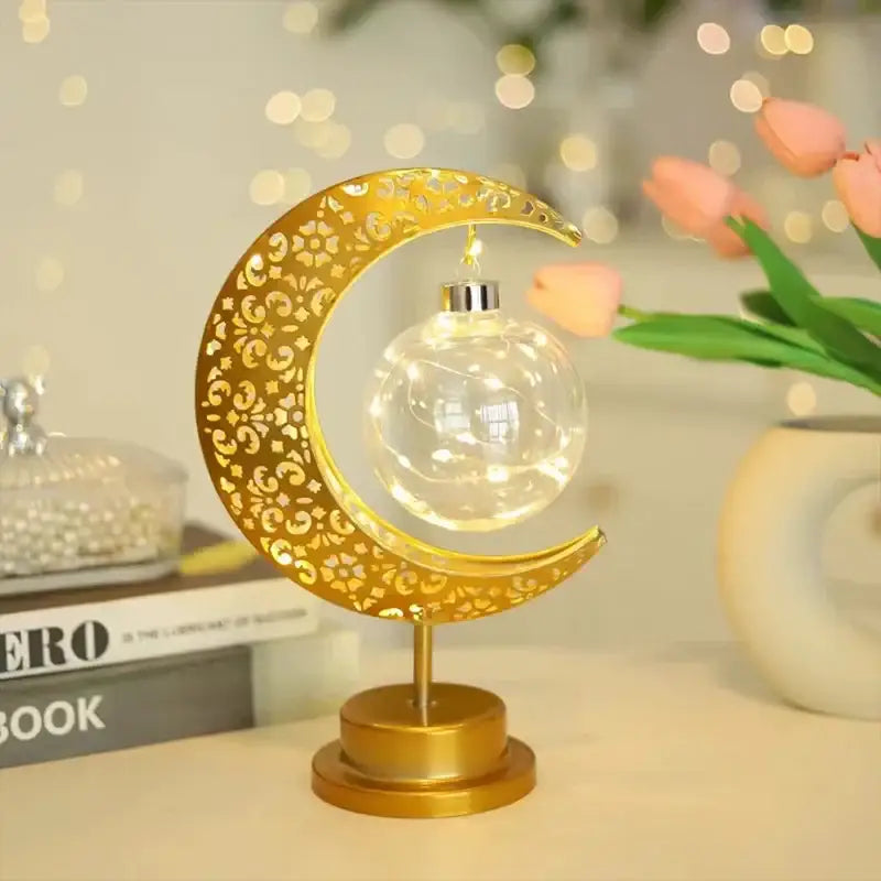 DecorBites™ LED Ramadan Moon Star Night Light Table Lamp for Eid Decoration