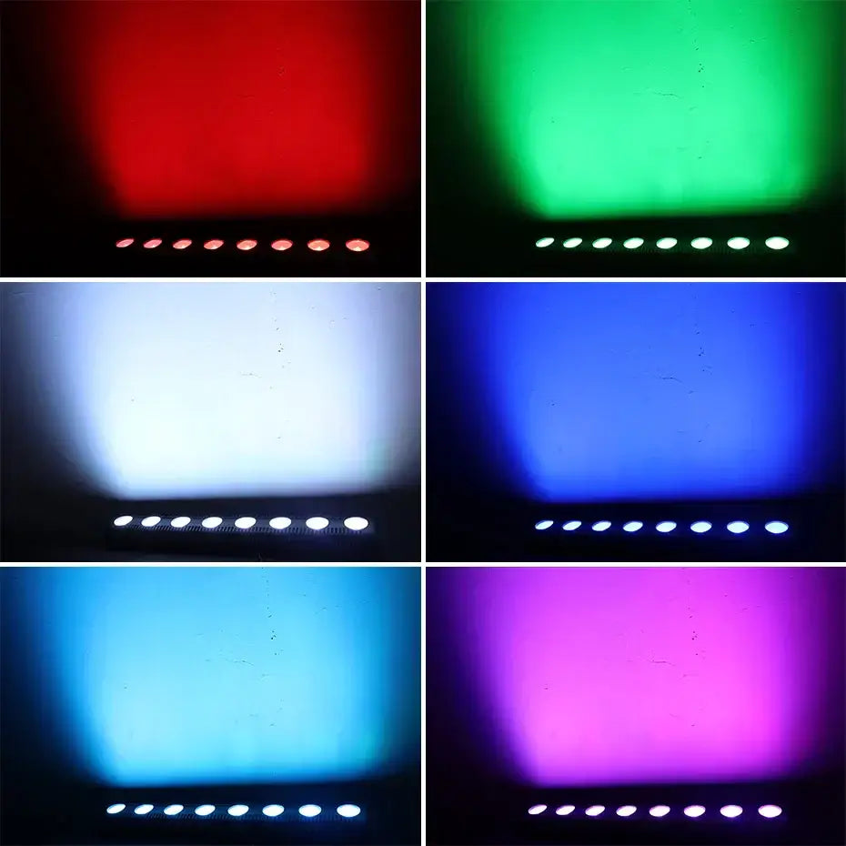 Modern black rgbw wall wash light party room eight lens led bar