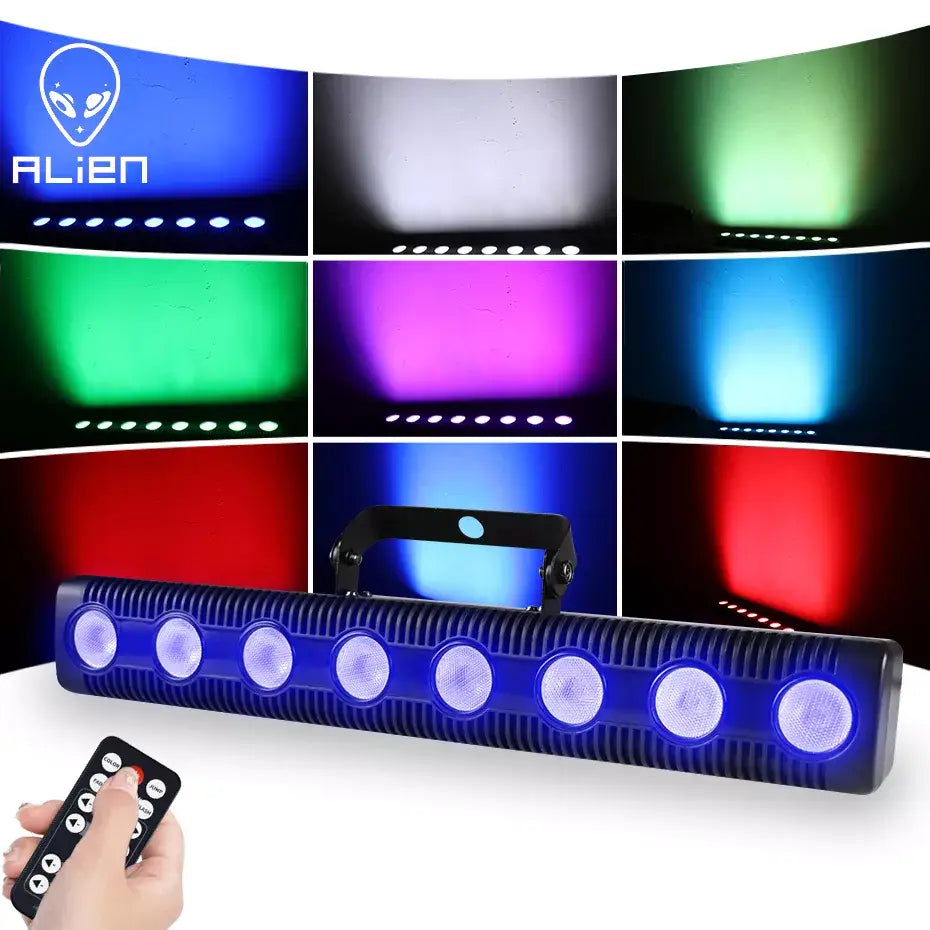 Modern black rgbw wall wash light party room eight lens led bar