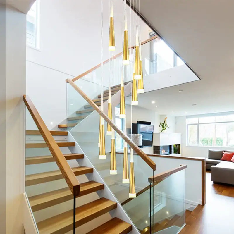 DecorBites™ LED Ring Chandelier for Home Decor - Modern, Rotating, Indoor Lighting Solution