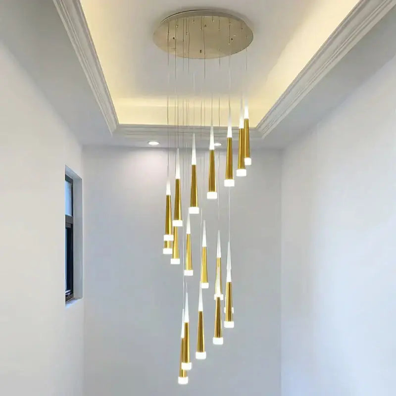 DecorBites™ LED Ring Chandelier for Home Decor - Modern, Rotating, Indoor Lighting Solution