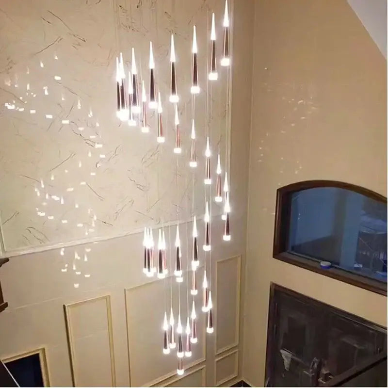 DecorBites™ LED Ring Chandelier for Home Decor - Modern, Rotating, Indoor Lighting Solution