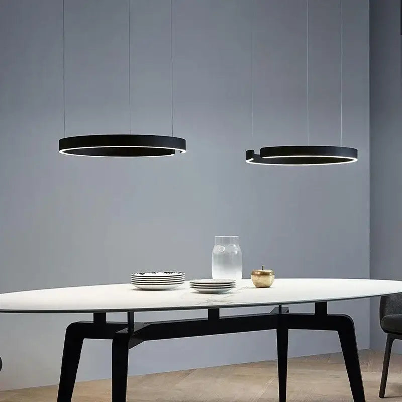 DecorBites™ LED Ring Chandelier: Modern Dining Room Table Lighting & Home Decoration