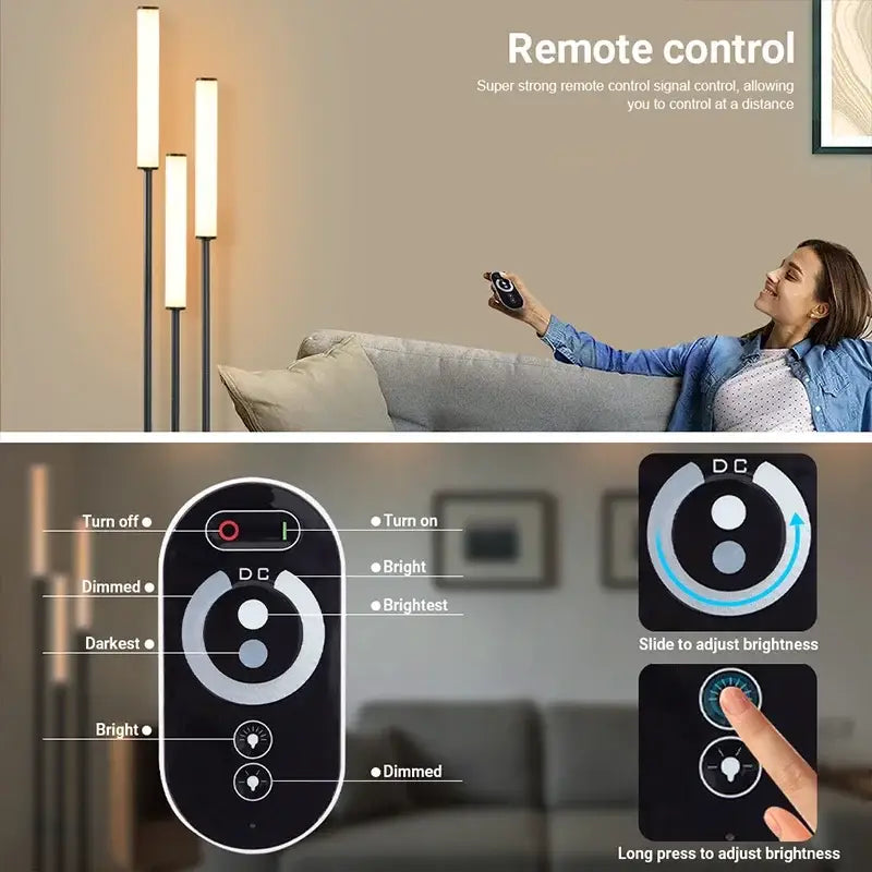 DecorBites™ LED Shelf Floor Lamp Dimmable Remote Control Room Lighting