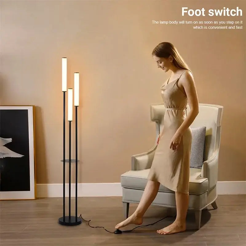 DecorBites™ LED Shelf Floor Lamp Dimmable Remote Control Room Lighting